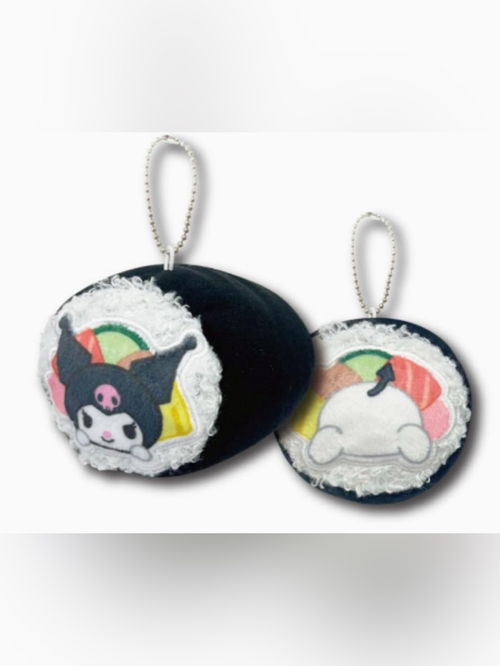 Hatayama Shoji Kuromi Sushi Roll Plush Bag Charm Keychain NWT Japan Exclusive